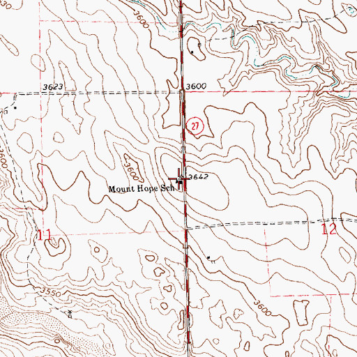 Topographic Map of Mount Hope School, NE