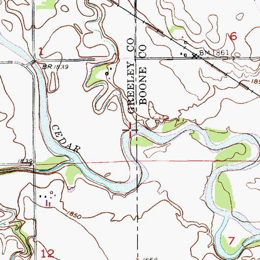 Topographic Map of Mud Creek, NE