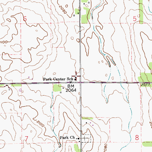 Topographic Map of Park Center School (historical), NE