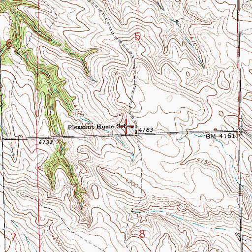 Topographic Map of Pleasant Home School, NE