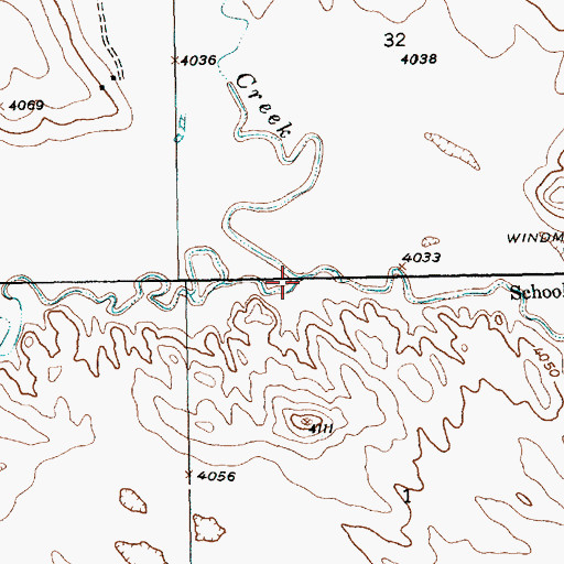 Topographic Map of Point of Rocks Creek, NE