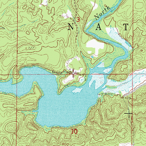Topographic Map of Daley Cemetery, AR