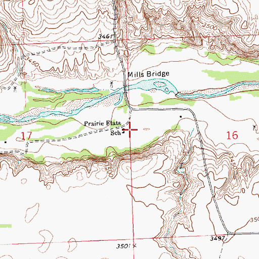 Topographic Map of Prairie Flats School, NE