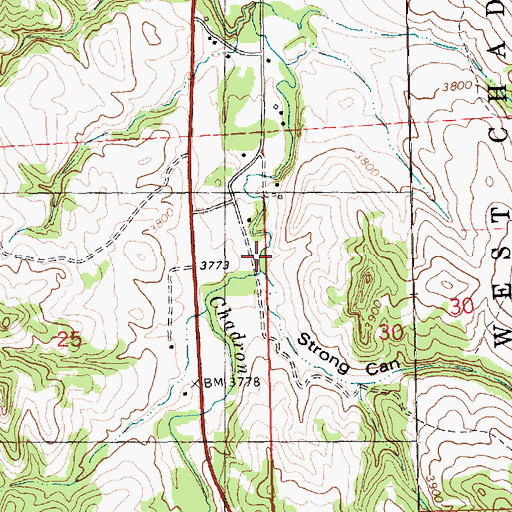 Topographic Map of Strong Canyon, NE