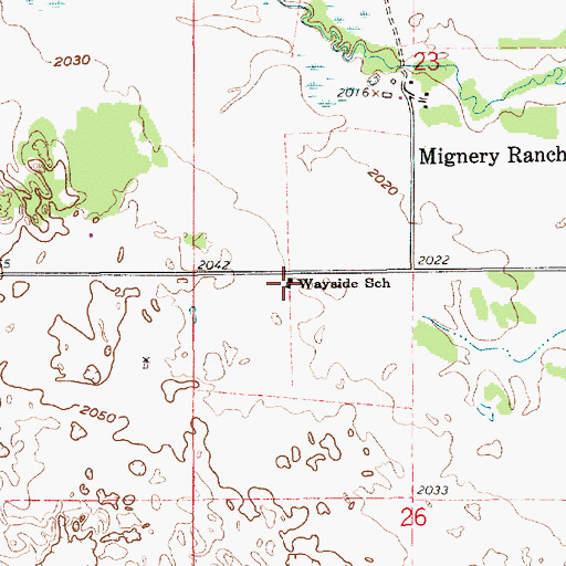 Topographic Map of Wayside School, NE