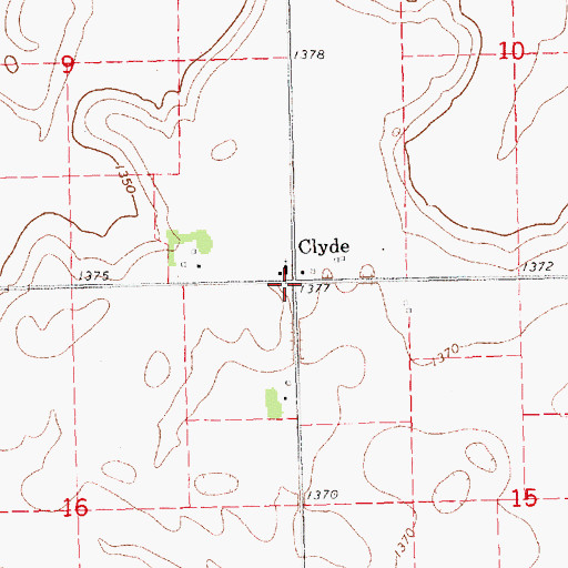 Topographic Map of Clyde, NE