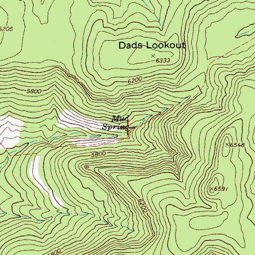 Topographic Map of Mud Spring, AZ