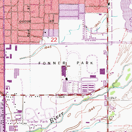 Topographic Map of Fonner Park, NE