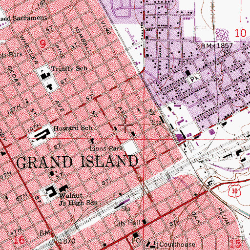 Topographic Map of Lions Park, NE
