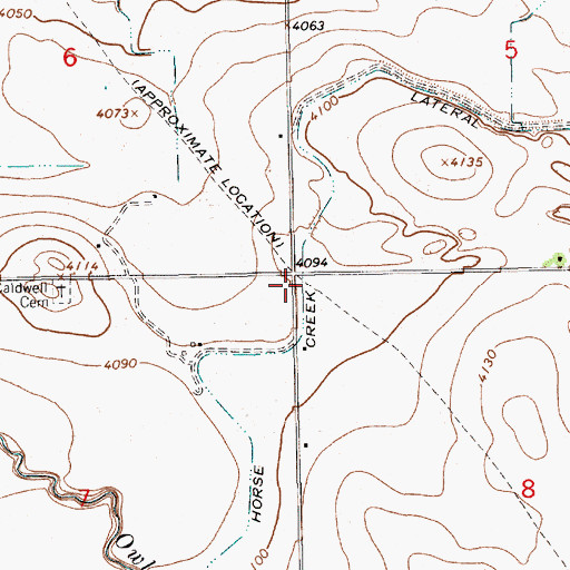 Topographic Map of Caldwell (historical), NE