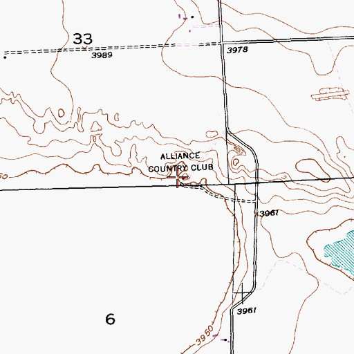 Topographic Map of Alliance Country Club, NE