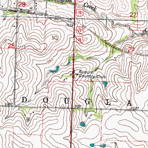Topographic Map of Auburn Country Club, NE