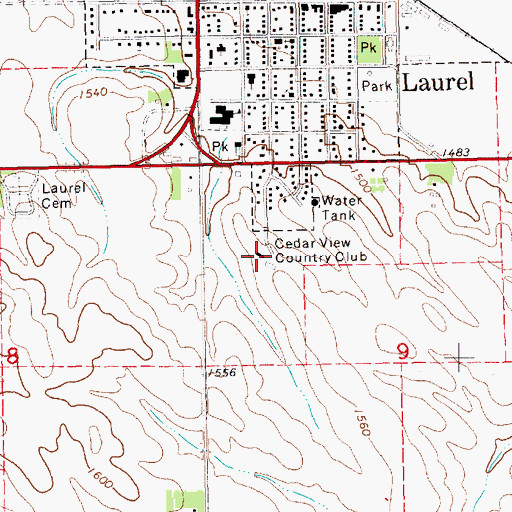 Topographic Map of Cedar View Country Club, NE