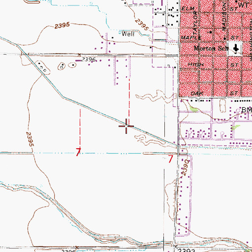 Topographic Map of Dawson County Drain Number 1, NE