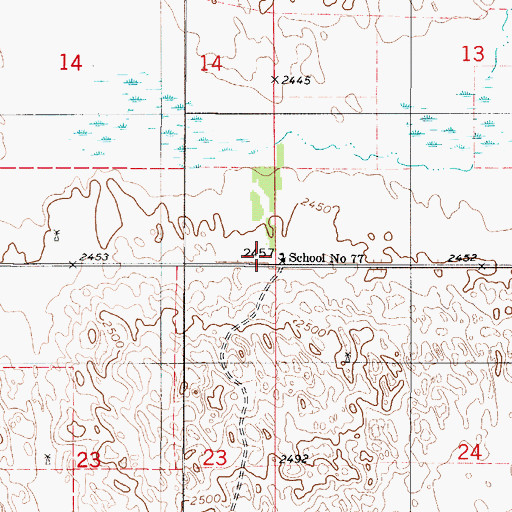 Topographic Map of District School Number 77, NE