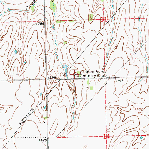 Topographic Map of Hidden Acres Country Club, NE