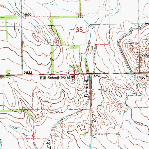 Topographic Map of Hill School Number 44, NE