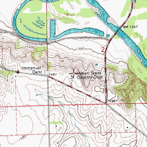 Topographic Map of Indian Trails Country Club, NE