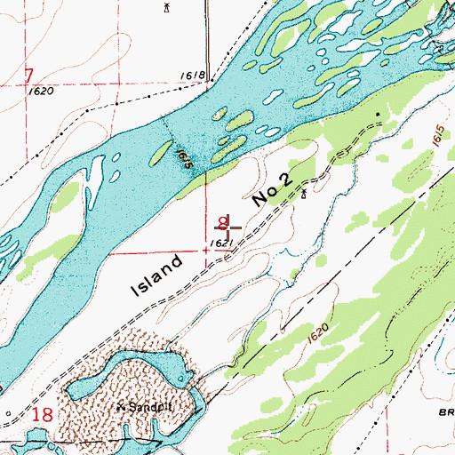 Topographic Map of Island Number 2, NE