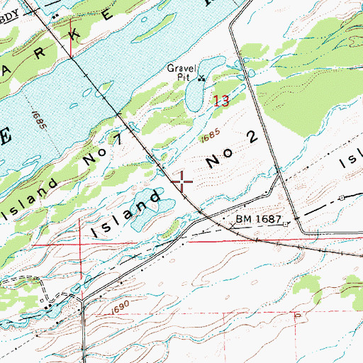 Topographic Map of Island Number 2, NE