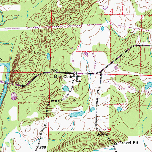Topographic Map of May Cemetery, AR