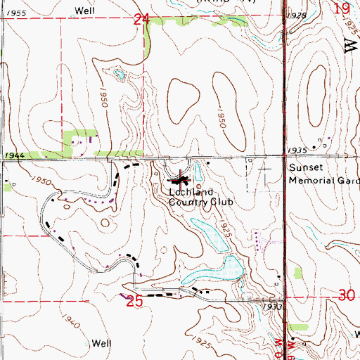 Topographic Map of Lochland Country Club, NE