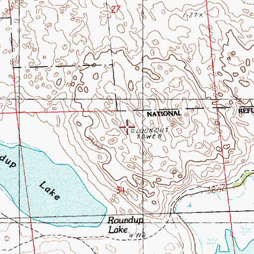 Topographic Map of Lookout Tower Number 1, NE