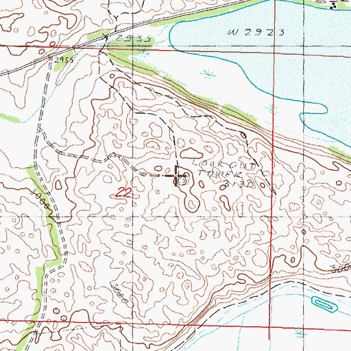 Topographic Map of Lookout Tower Number 1, NE