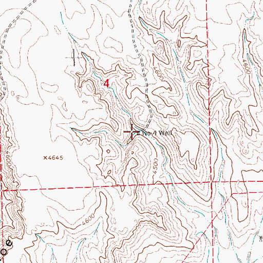 Topographic Map of Number 4 Well, NE