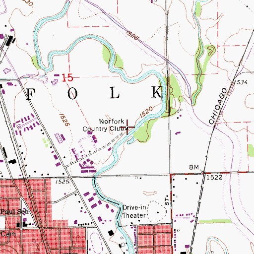 Topographic Map of Norfork Country Club, NE