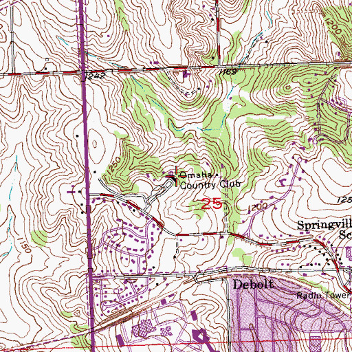 Topographic Map of Omaha Country Club, NE