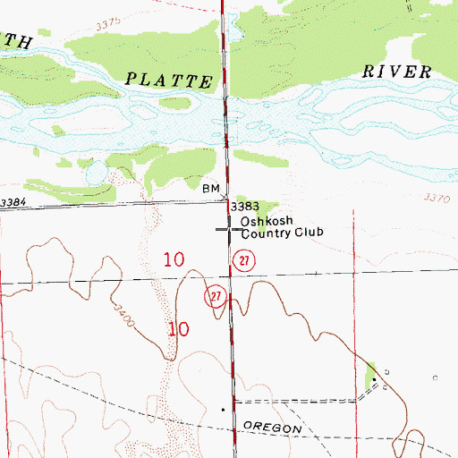 Topographic Map of Oshkosh Country Club, NE