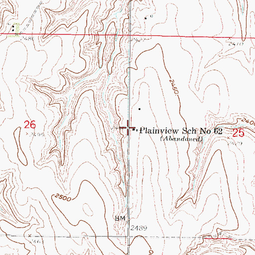 Topographic Map of Plainview School Number 62, NE