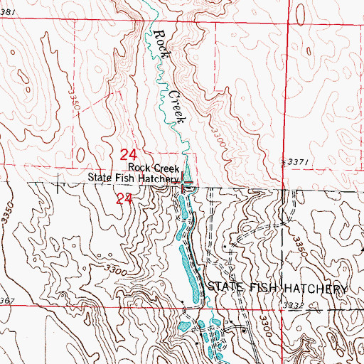 Topographic Map of Rock Creek State Fish Hatchery, NE