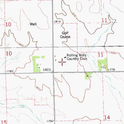 Topographic Map of Rolling Hills Country Club, NE