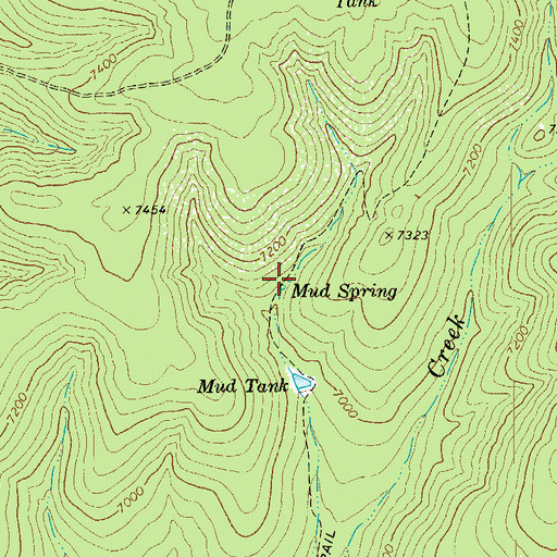 Topographic Map of Mud Spring, AZ