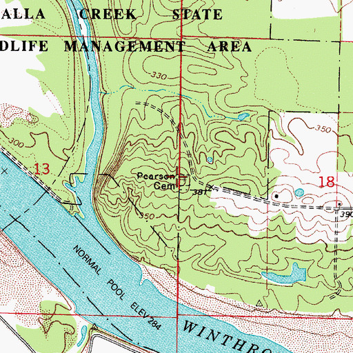 Topographic Map of Pearson Cemetery, AR