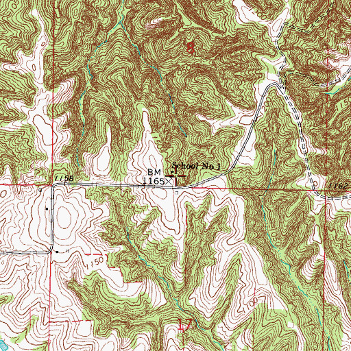 Topographic Map of School Number 1, NE
