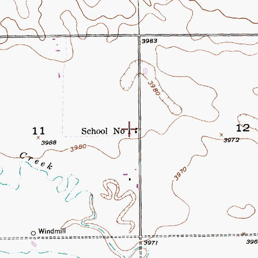 Topographic Map of School Number 1, NE