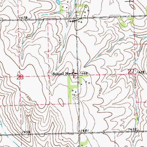 Topographic Map of School Number 1 (historical), NE