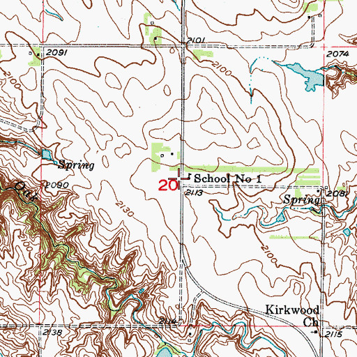 Topographic Map of School Number 1, NE