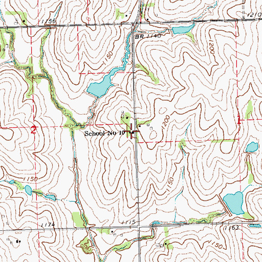 Topographic Map of School Number 10 (historical), NE