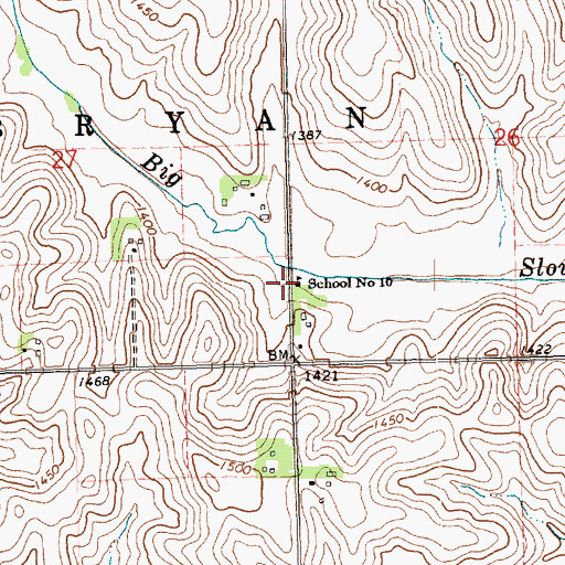 Topographic Map of School Number 10, NE