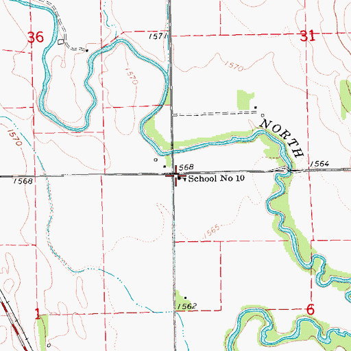 Topographic Map of School Number 10, NE