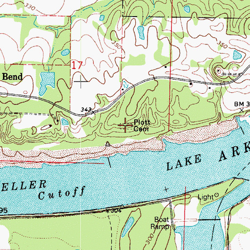 Topographic Map of Plott Cemetery, AR