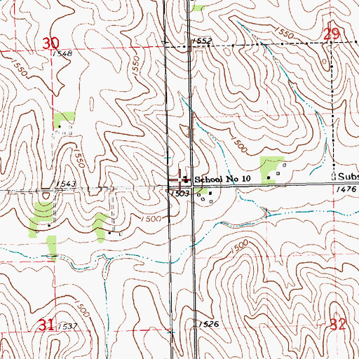 Topographic Map of School Number 10 (historical), NE