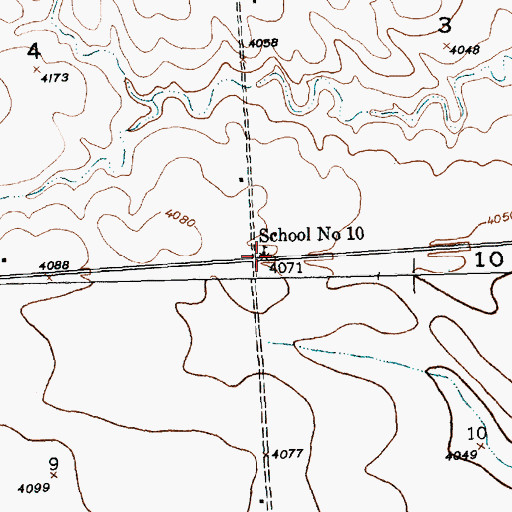 Topographic Map of School Number 10, NE