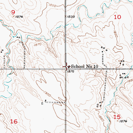 Topographic Map of School Number 10, NE