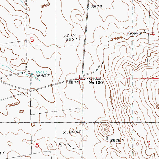 Topographic Map of School Number 100, NE