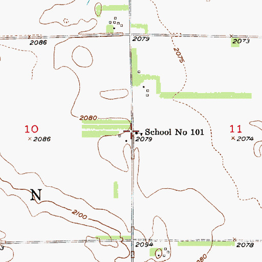 Topographic Map of School Number 101, NE